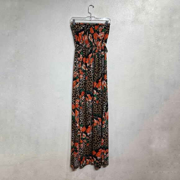 Justify Animal Print Strapless Maxi Dress Sz M - Picture 8 of 10